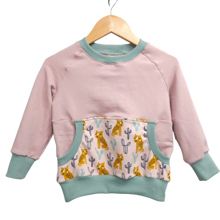Pullover [ Kids 1-7 Jahre ] Leopard (Sweat rosa) (Bündchen mint)